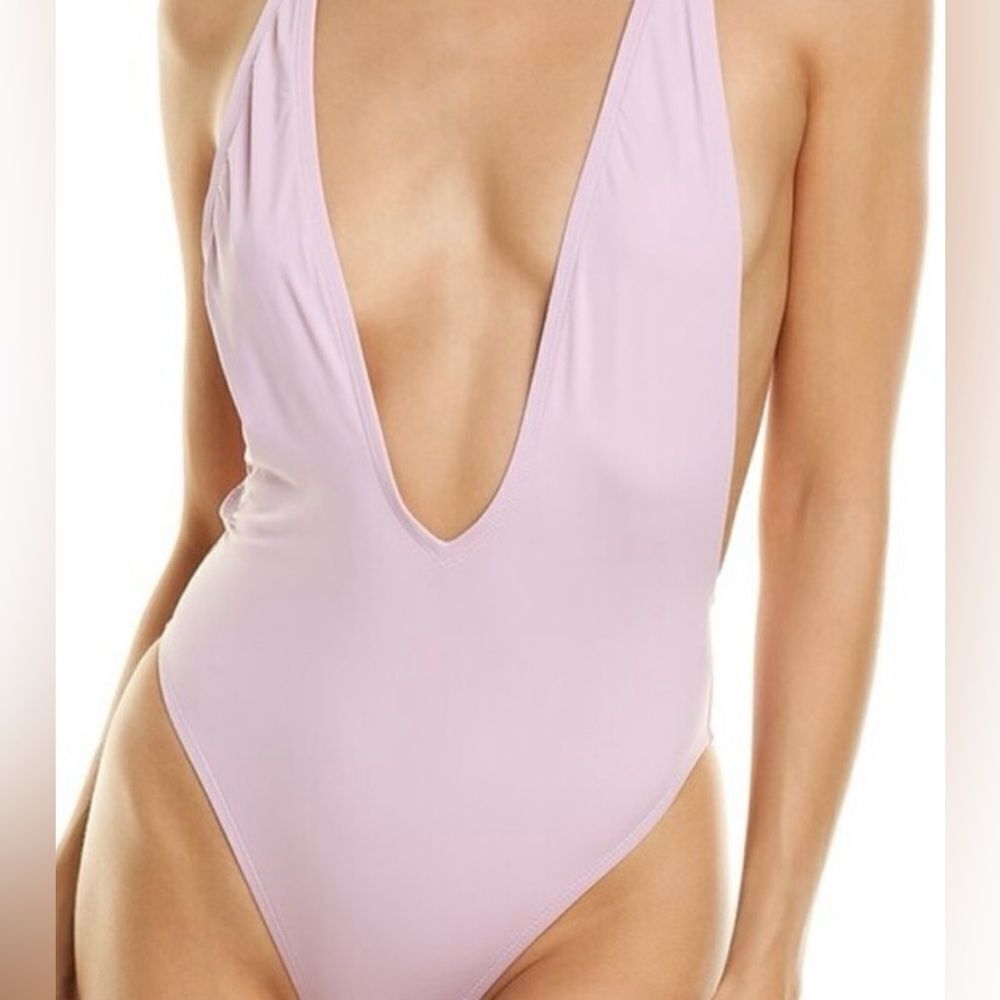 Dippin’ Daisy’s Sexy Beige Euphoria High Cut V Plunge One Piece Swimsuit - Picture 8 of 9